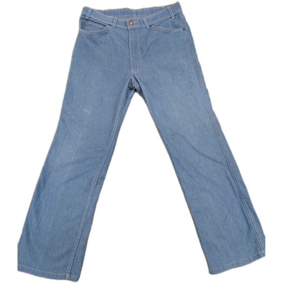 Vintage Levis Jeans Mens 36x31 Light Blue Skosh More Room Orange Tab Made In USA - Picture 1 of 16